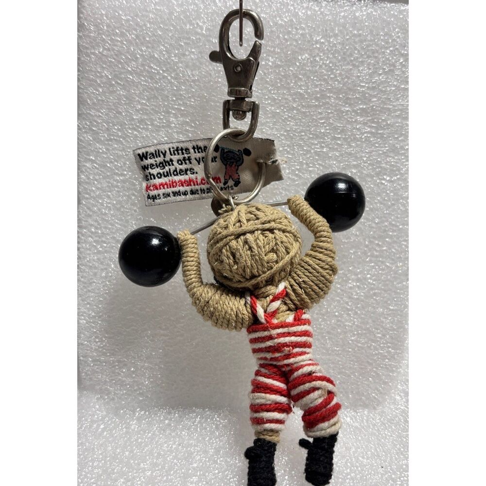 Kamibashi Wally The Original String Doll Gang Circus Strong Man Keychain NWT - Picture 2 of 2
